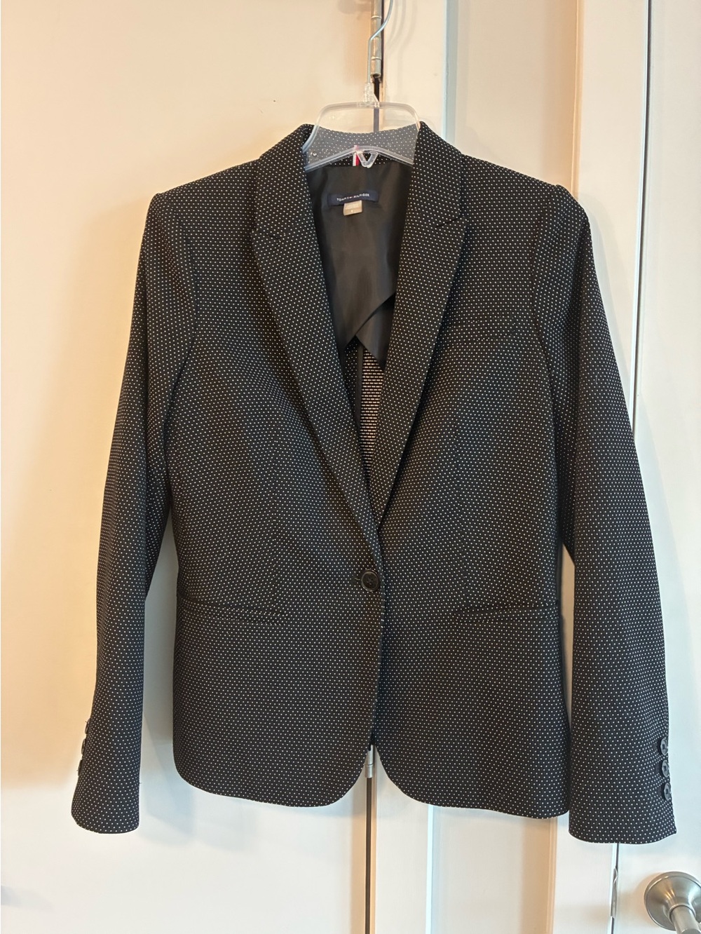 Tommy Hilfiger Black Blazer with White Microdot